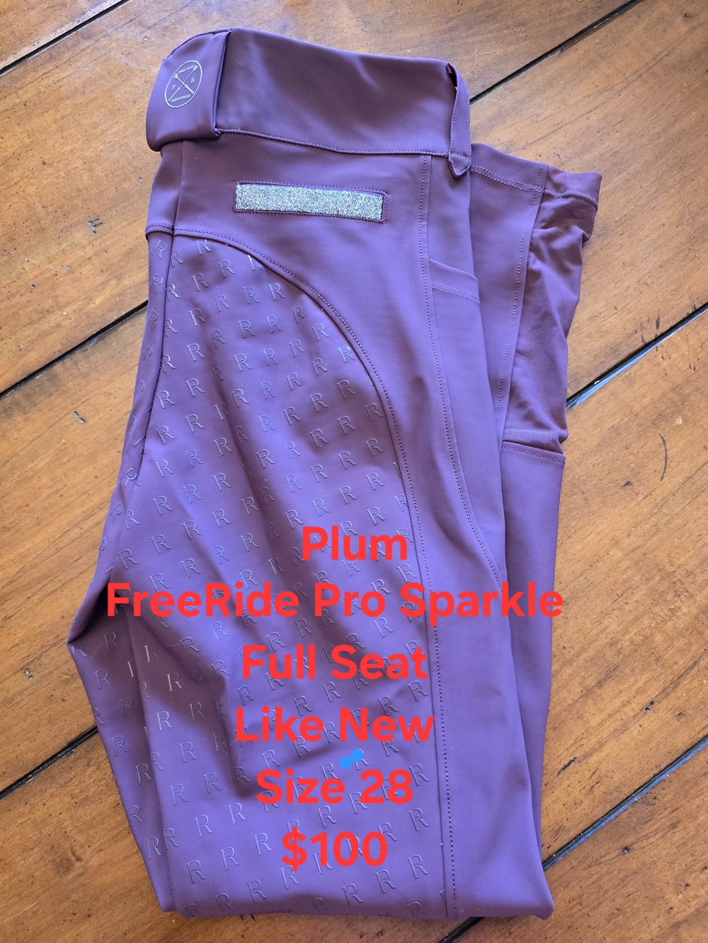 FreeRide Pro Sparkle Full-Seat Track Pants in Plum